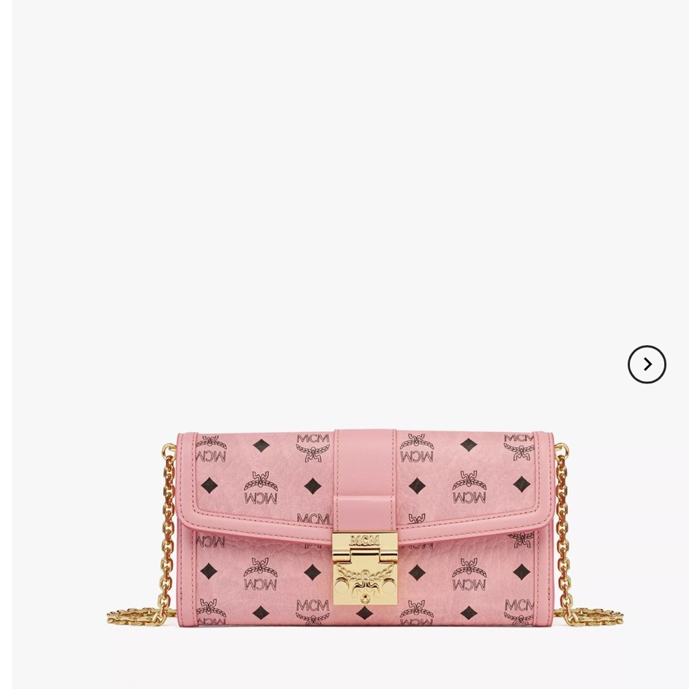 Tracy Pink Chain Wallet In Visetos